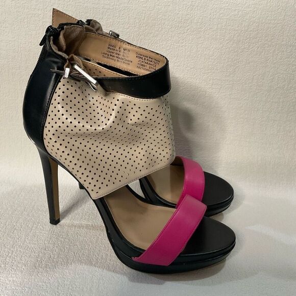 Juicy Couture Sex in the City Heels pink, nude & black Womens size 8 Sandals - Picture 10 of 11